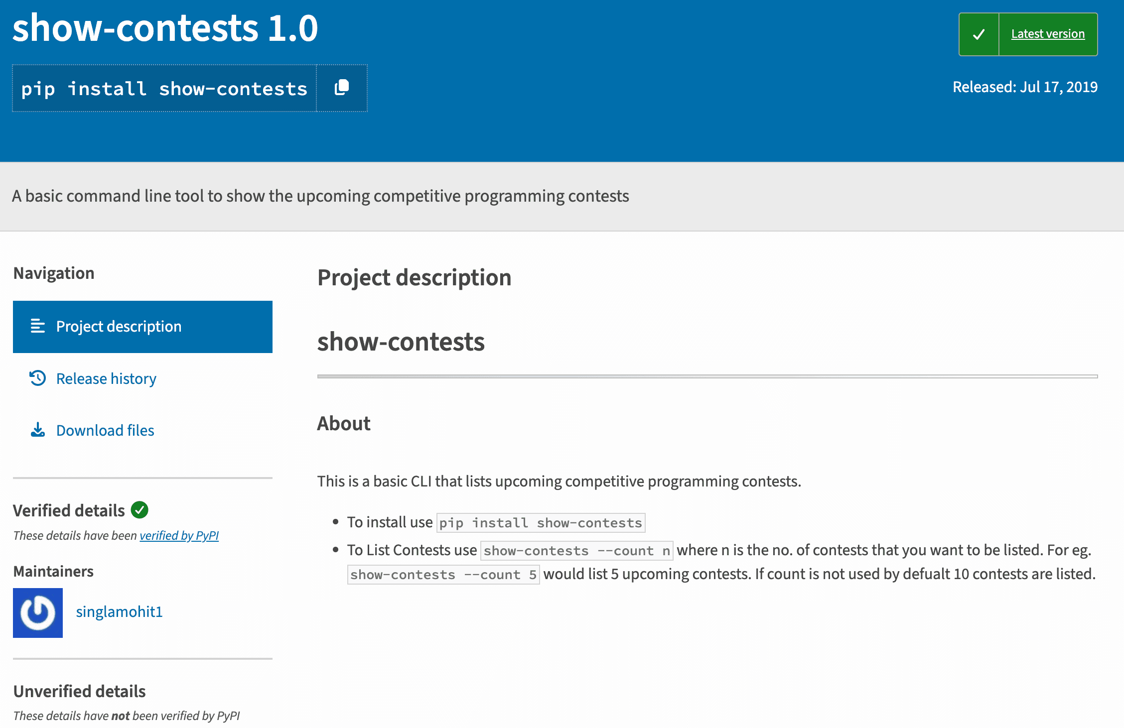Programming Contests CLI